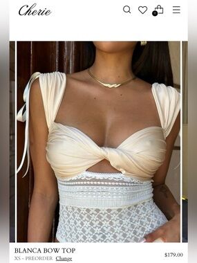 Cherie - BLANCA BOW TOP Size XS